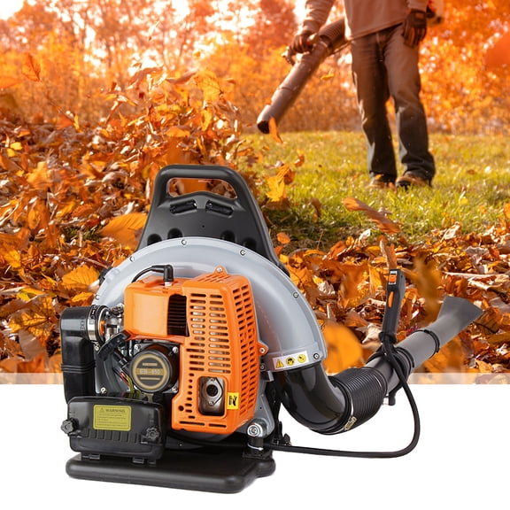 63cc 2.7KW Two-Stroke Gas Powered Leaf Blower, 1.8L Fuel Tank Portable Backpack Blower with Thick Shoulder Strap, for Leaf Snow Dust Debris Removal, Yard Garden Construction & Small Fire Fighting