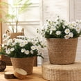 thumbnail image 3 of 2 Bouquets Artificial Daisy Flowers 24 Heads Each, Rural Style Simulation Colorfast Plastic Flowers for Table Window Balcony Home Decor (White), 3 of 5