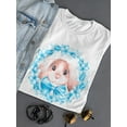 thumbnail image 3 of Floral Wreath & Cute Baby Rabbit T-Shirt Women -Image by Shutterstock, Female Small, 3 of 4