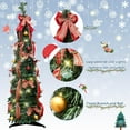 thumbnail image 2 of Pop up Christmas Tree for Indoor Decoration, Pre-lit Mini Halloween Tree with 60 Lights,Black Artificial Pencil Tree Collapsible Tinsel Lighted up Christmas Tree, 2 of 18