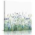 thumbnail image 2 of Navy Blue Wildflowers Wall Art Painting on Canvas, Spring Pastoral Botanical Floral Canvas Art Home Prints Wall Art Framed Modern Artwork for Living Room Bedroom Wall Decor 12x12in, 2 of 9
