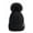 Black, variant on Winter Beanie Knit Hat for Women Warm Fleece Lined with Faux Fur Pom Poms Womens Thick Ski Hats Knitted Skull Cap