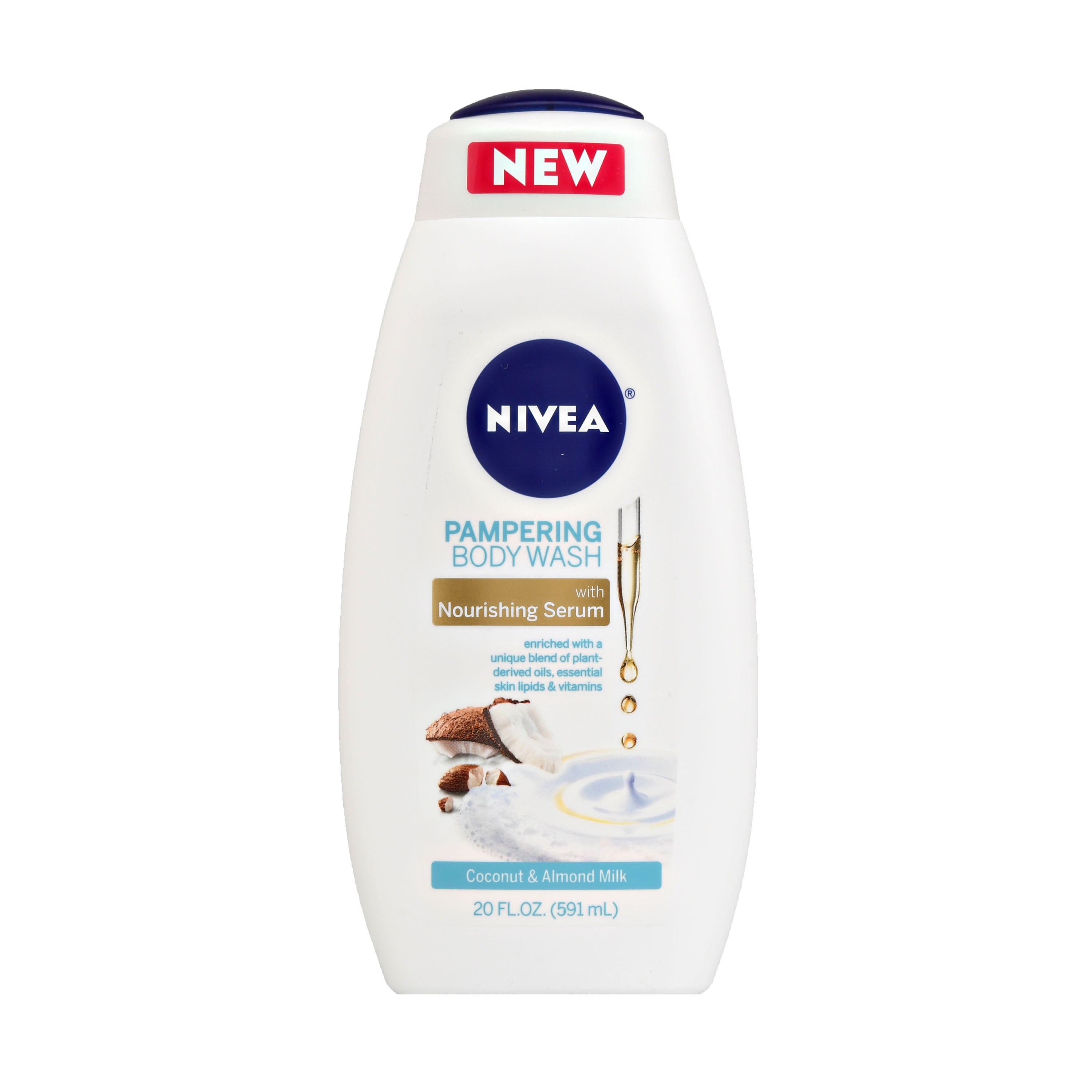 NIVEA Pampering Coconut and Almond Milk Body Wash with Nourishing Serum