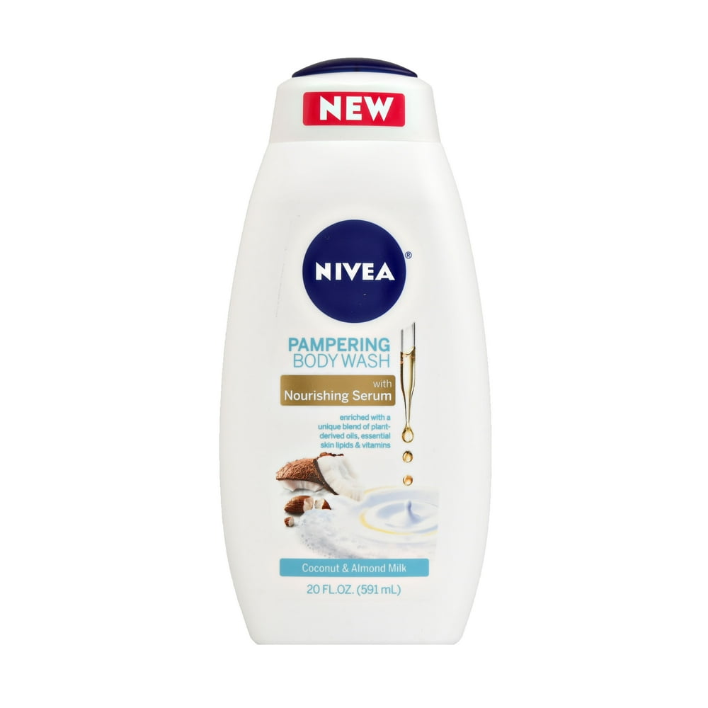 NIVEA Pampering Coconut and Almond Milk Body Wash with Nourishing Serum