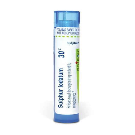 Boiron Sulphur Iodatum 30C, Homeopathic Medicine for Nasal Discharge During Cold And Flu Convalescence, 80 Pellets