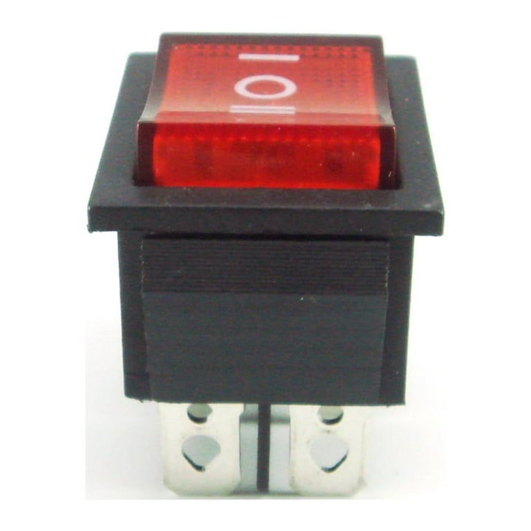 DPDT Red Neon LED Backlight On/Off/On Rocker Car 12V Switch AC