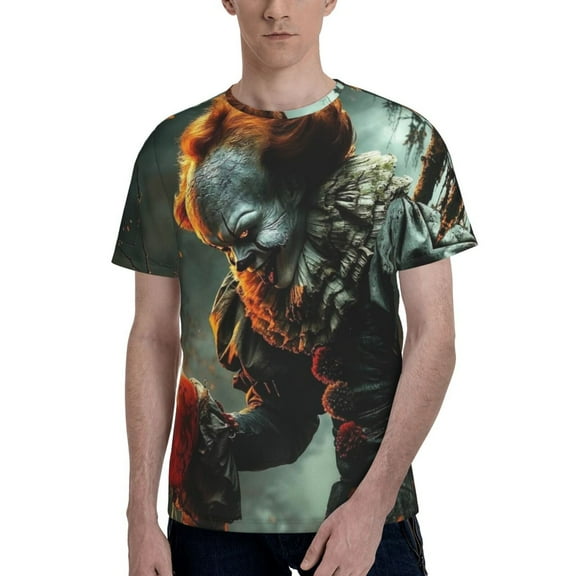 It Pennywise Horror Men's T Shirt Summer Casual Fashion Unisex Short Sleeve Graphic Crew Neck Tees Tops