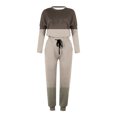 thumbnail image 5 of Eryao Weekly Prime Women's Color Block 2 Piece Tracksuit Crew Neck Long Sleeve Tops Matcing Drawstring Sweatpants Outfits Fall Winter Lightweight Lounge Sets,Multicolor,XXL, 5 of 6
