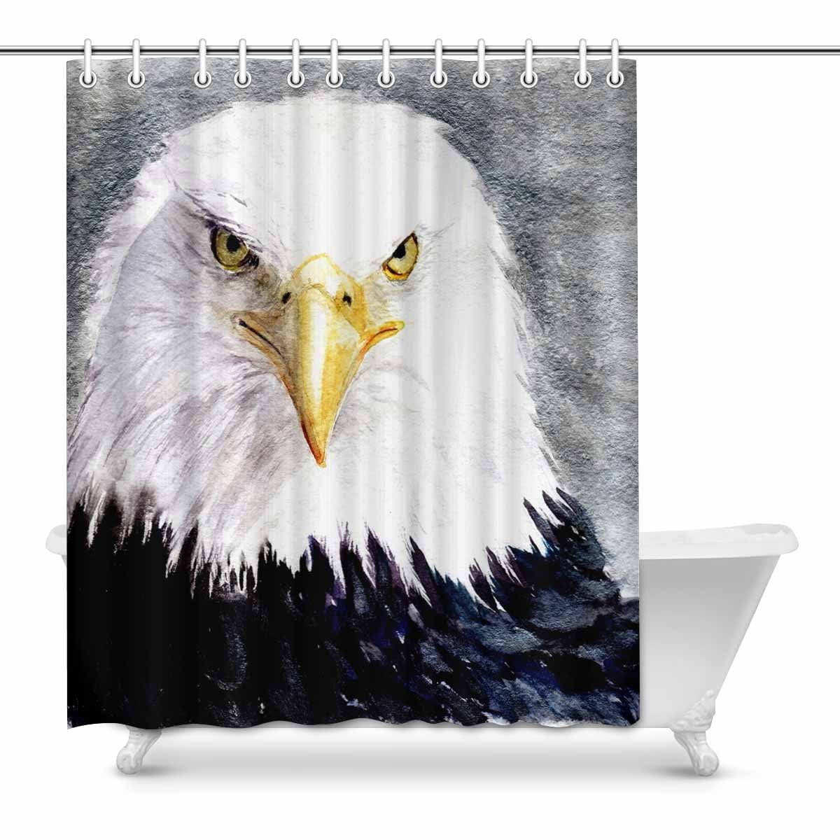Yusdecor Watercolor Eagle Bird House Decor Shower Curtain For Bathroom Decorative Bathroom Shower Curtain Set 60x72 Inch Walmart Canada