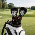 thumbnail image 5 of Yuyamidu Skeleton Golf Club Head Covers for Driver Fairway Woods Hybrids, Halloween Golf Head Covers Waterproof PU Leather Golf Club Cover Accessory, 5 of 8