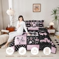 thumbnail image 3 of Manfei Kawaii Ribbon Bow Tie Queen Comforter Set 3pcs for Female Teens,Girls Kids Romantic Floral Bow Knot Bedding Comforter Set,Pink Reversible,Breathable Home Decor, 3 of 6