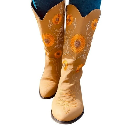 

Sunflower Boots for the Fall Sunflower Boots Women\ s Boots Comfortable Shoes PU Leather Shoes Boots for Girl Women New