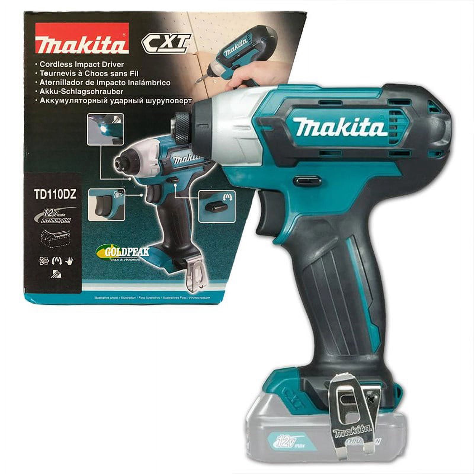 Makita Brushless Lithium Battery 12V Rechargeable Impact Screwdriver Impact Drill LED Multi-Function TD110D Electric Screwdriver