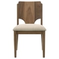thumbnail image 2 of Billie Dining Chair Set of 2, Beige Fabric Seat, Brown Hardwood Frame, 2 of 6