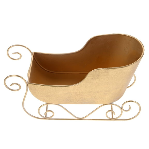 WRITWAA Decorative Golden Sleigh Table Centerpiece for Holiday Party and Home Decor, 1 Set