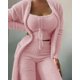 thumbnail image 2 of Conjunto de Pijama de terciopelo de felpa para mujer, Top corto, pantalones largos y abrigo, traje de 3 piezas, ropa de dormir suave, otoño e invierno, 2023, 2 of 3