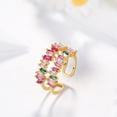thumbnail image 3 of Adjustable Enternity Ring for Women - 18k Gold Plated Cuff Rings CZ Wedding Rings Jewelry Gift, 3 of 8