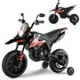 thumbnail image 1 of OLAKIDS Moto pour Enfants 12 V, Moto Électrique sous Licence Aprilia RX125 pour Tout-Petits avec Roues Stabilisatrices, Suspension à Ressort, Phare, Musique, Enfants de 3 à 8 Ans, 1 of 8