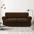 thumbnail image 2 of 2024 Sofa Cover with Separate Cushion Slipcover Stretch Checks (Sofa  Wine), 2 of 7