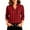 #005-Red, variant on Warop Women's 3/4 Sleeve Plaid V Neck Blouse Shirt Lightweight Button Down Tops for Office Work Daily Wear