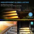 thumbnail image 2 of 6 luces solares para escalones IP67, impermeables, para exteriores, iluminación de escaleras, lámpara de pared de seguridad, color blanco cálido para jardín, decoración navideña, 2 of 8