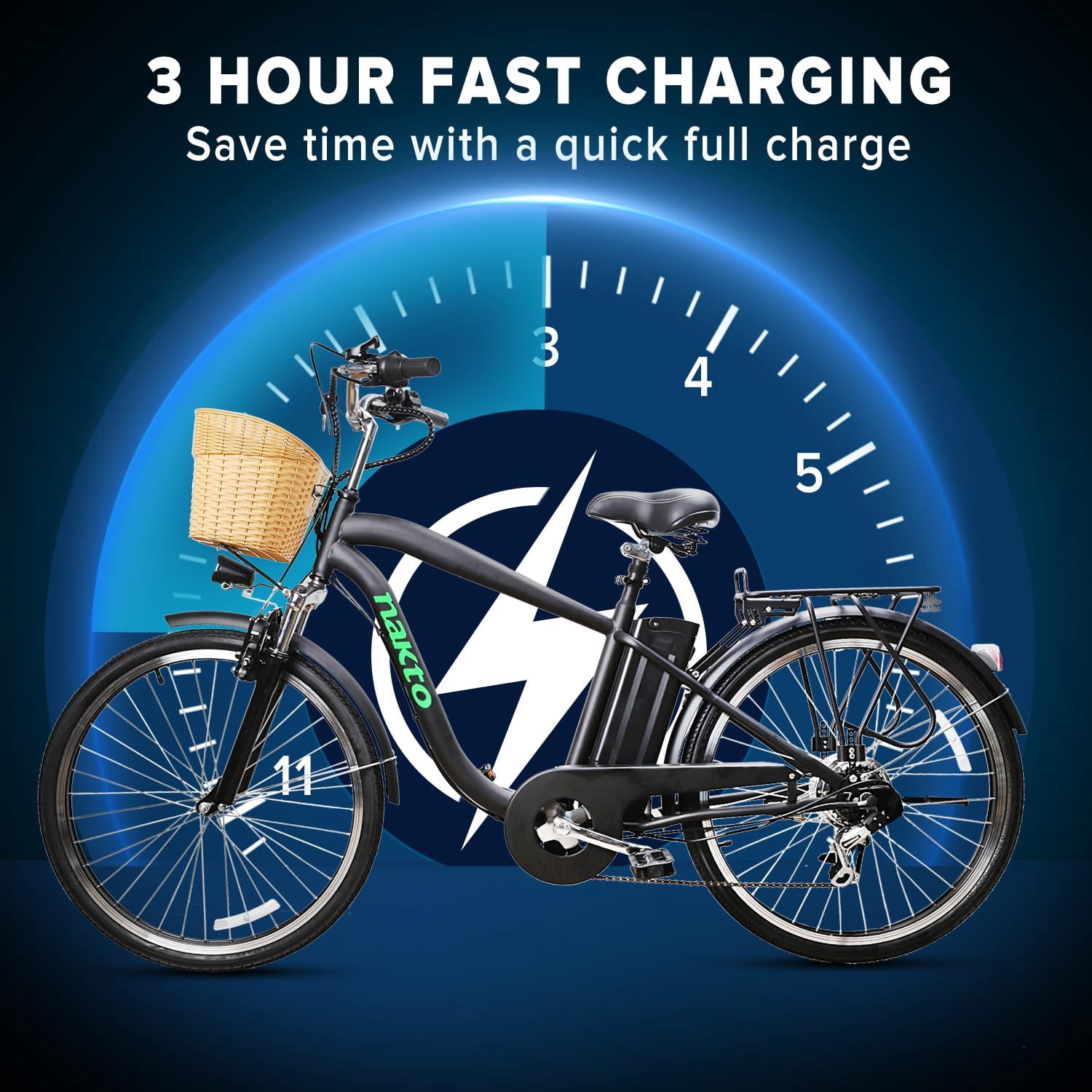 KTOEBYCO 250W Electric Bike for Adults,26"Tire,6-Speed up to 22mph,36V 10A Lithium Batter  City Bike