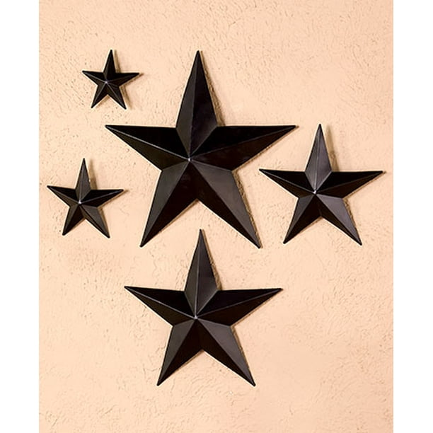 Metal Star DecorBlack Set of 5 Decorative Stars
