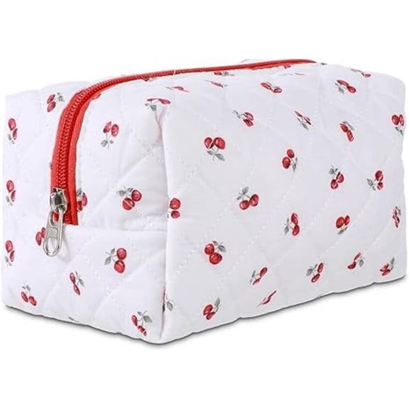 Cotton Makeup Bag for Cherry Pink for Cosmetics and Toiletries