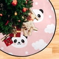 thumbnail image 5 of Coolnut Panda Christmas Tree Mat Round Christmas Tree Stand Mat Decoration for Holiday Party Home Christmas Day Ornaments Floor Door, 28.3", 5 of 6