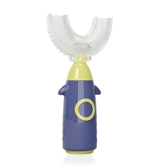 Seitruly Cepillo de PP portátil en forma de U seguro lindo tipo de mano colorido Manual niños niñas cepillo de interior hogar inodoro cuidado de los oídos 1-8 Edad Azul Seitruly CE011404-03