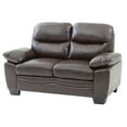thumbnail image 2 of Passion Furniture PF-G674-L Marta 59 in. Flared Arm Faux Leather Straight Sofa in Dark Brown, 2 of 5