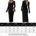 thumbnail image 2 of Vestido ajustado con cuello en V Color sólido Mujer Estilo elegante Traje diario Ygjytge Negro T L para Mujer, 2 of 7