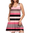 thumbnail image 5 of Zpanxa Sleeveless Ombre Dress Plus Size Women's Casual Round Neck Short Above Knee, 5 of 5