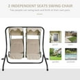 thumbnail image 3 of Outsunny 2-Seat Modern Steel Canopy Porch Swing with Cup Holder and Cushions, Beige/Black, 3 of 9