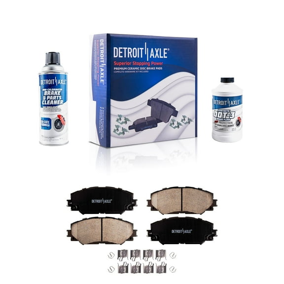Detroit Axle - Front Brake Pads for Scion xB xD Toyota Corolla Matrix Prius V Rav4 Lexus HS250h Pontiac Vibe, Pair Ceramic Brake Pads w/Hardware Replacement