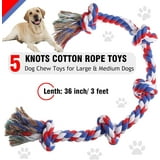 Olurrisa Dog Rope Toys for Aggressive Chewers, 5 Knots Rope Chew Toy ...