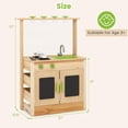 thumbnail image 7 of OLAKIDS Mud Kitchen, Outdoor Toys Play Kitchen with Acrylic Drawing Board Blackboard 4 Cups Removable Sink Cooking Accessories Wooden Kids Kitchen Playset Backyard Garden Gift for Boys Girls Ages 3+, 7 of 7