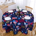 thumbnail image 2 of 4th of July Tablecloth 60x60 Memorial Day Patriotic Table Cloths Waterproof American Flag Table Cover for Round Table, 2 of 6