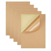 BENECREAT 50 Sheets A4 Size Brown Kraft Label Stickers Self-Adhesive Writable and Printable Full Sheet Labels