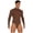Brown, variant on Men's Mock Turtleneck Shirts Basic Long Sleeve Bodysuit Button Crotch Undershirts Romper Dance Leotard Blue XL