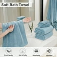 thumbnail image 6 of Covina Home 8 Pcs Bath Towel Set Green Pine Microfiber Bathroom Towel Set Ultra Soft Plush Oversized Towels Adult Luxury Bath Sheet, 6 of 8