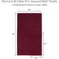 thumbnail image 4 of Texere 100% Organic Cotton Diamond Jacquard 700 GSM Luxury Bath Towel Sets - Ultra Soft and Absorbent Hotel and Spa Quality (Diamond, Merlot, 2 Bath & 2 Hand Towels), 4 of 7