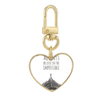 thumbnail image 1 of Believe Impossible Black White Quote Gold Heart Keychain Metal Keyring Holder, 1 of 3