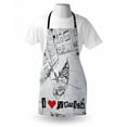 thumbnail image 3 of Grunge Apron Gondola Silhouette on Venetian Canal with "I Love Venice" Frame Illustration, Unisex Kitchen Bib Apron with Adjustable Neck for Cooking Baking Gardening, Red Black White, by Ambesonne, 3 of 3
