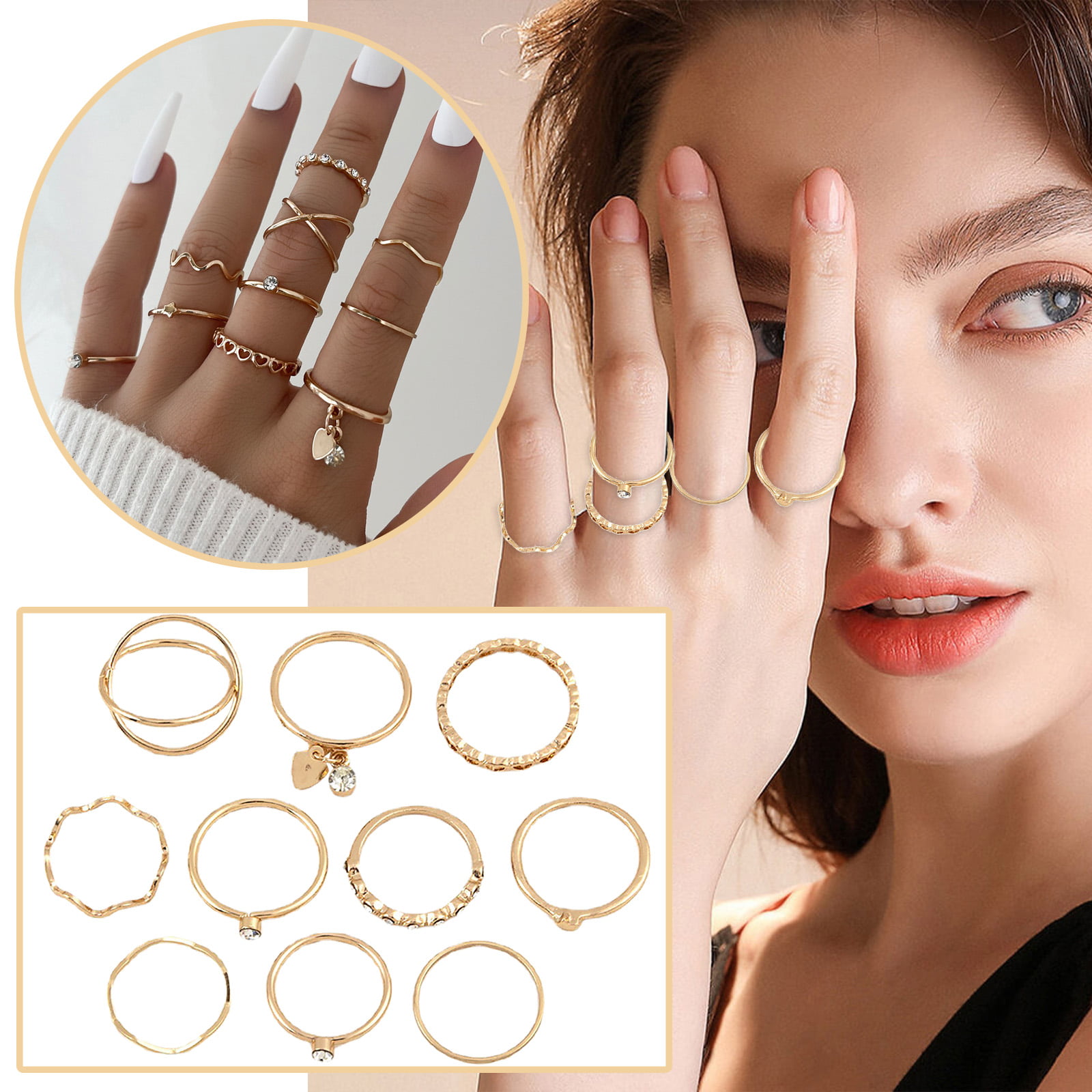 Bindas Collection Jewellery 7 Pcs Korea Crystal Butterfly Ring Set For  Women Zircon Fashion Geometric Finger Ring Ins Style Resin Beads Rings Set  For Girls Price in Pakistan - View Latest Collection