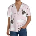 thumbnail image 3 of Daiia Cute Panda Men's Linen Shirts Short Sleeve Casual Shirts Button Down Shirt for Men Beach Summer Wedding Shirt-XX-Large, 3 of 7