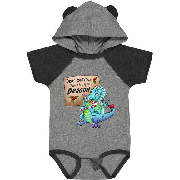 Inktastic Dear Santa, Please Bring Me a Dragon- Christmas wish Boys or Girls Baby Bodysuit
