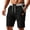 Black, variant on Lmueinov Knee Length Shorts for Men Lightweight Quick Dry Elastic Waist Drawstring Bermuda Casual Relaxed Fit Streetwear Shorts with Pockets