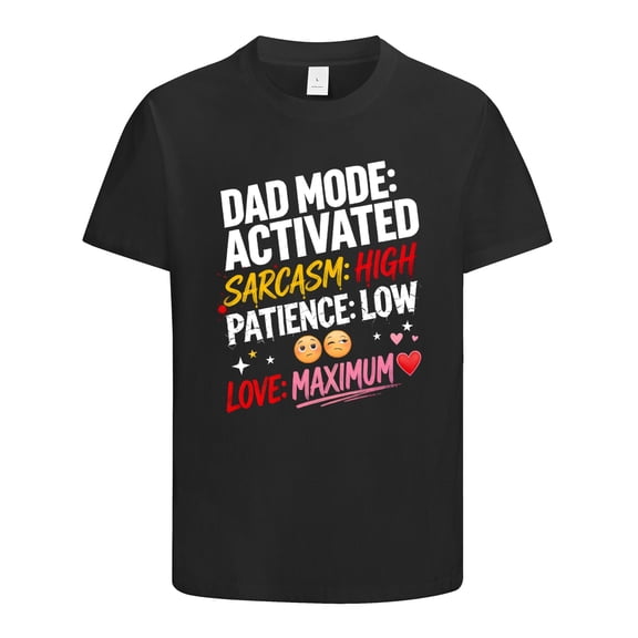 Dad Mode Activated Funny Shirts, Gifts for Dad, Humor Novelty Sarcastic Graphic Tees Gift Idea for Fathers Day, Birthday, Christmas, Dad Shirt, Funny Mens T Shirt, Size S