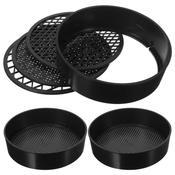 3 Sets Soil Sieve Plants Terrarium Panning Primary School Black